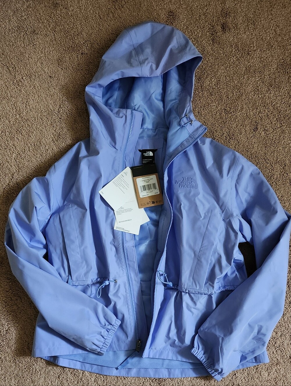 NWT North Face Women Daybreak Rain Jacket Virtual Blue Lrg Periwinkle Waterproof